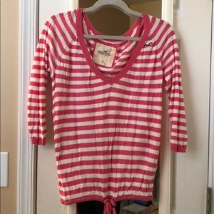 Hollister pink striped top